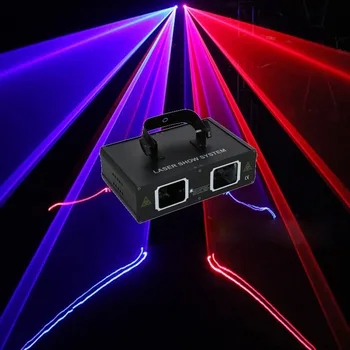Nové dvojité hlavu červená modrá laser na čítanie zvuk kontrolované KTV súkromnej miestnosti bar zobraziť tanečné sály flash fáze laser
