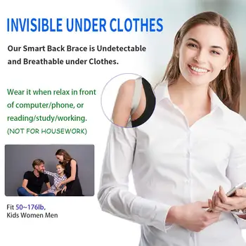 Držanie tela Corrector pre Deti, Ženy Smart držanie tela Tréner s Inteligentný Senzor Vibrácií Nastaviteľná Hornej časti Chrbta Traky