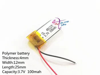 Liter energie batéria polymer batéria 401225 3,7 V 100mAh 351225 361225 401025 Bluetooth headset steelmate skutočné malé hračky
