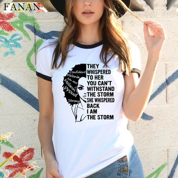 Som Silný, Melanín, Kráľovná t shirt Ženy Oblečenie Africké Čierne Dievča História Mesiac Žena T-shirt Melanínu, Poppin Tee Tričko Femme