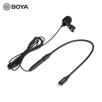 BOYA Cardioid Lavalier Klope Clip-on Odnímateľný Mikrofón Jednu Hlavu s iOS Smartphony Mikrofón s 3,5 mm TRS Kábel Kompatibilné