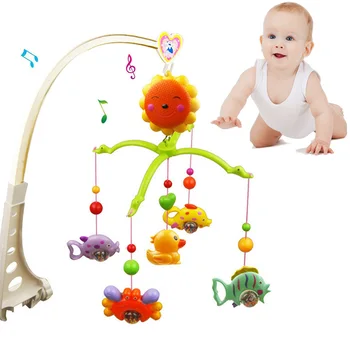 2017 Hudby Hrkálky Posteľ Bell Krásne Baby Dieťa Mobile Postieľky Cartoon Toy Box Wind-Up Pohybu s Hudbou Hračky pre deti 0-12 mesiacov