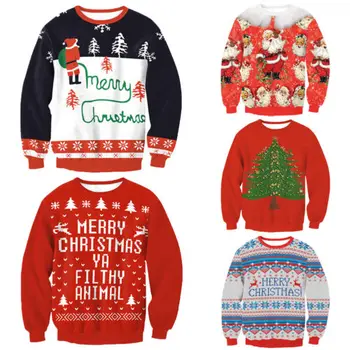 Vianočné Sweatershirt Muži Ženy Santa Vianočné Vianočné Novinka Škaredé Teplý Sveter Ženské Šaty, Topy Nový Príchod Štýlové Unisex