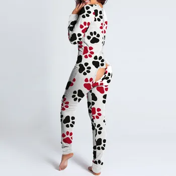 Sexy Kravského Mlieka Pijamas Žien Onesies Tlačidlo nadol Prednej Buttoned Klapka tvaru Pyžamo Dospelých Jumpsuit Pyžamo Femme Sleepwear 2021