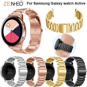 20 mm Sledovať Popruh Pre Samsung Galaxy Aktívna Galaxia 42mm Sledovať Band Náramok Tri Odkazy, Kovové Watchband