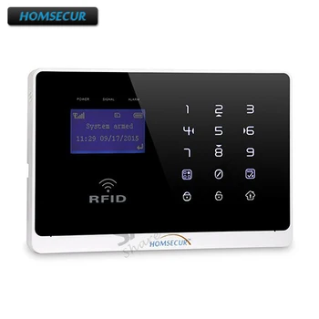 HOMSECUR Nové APLIKÁCIE Kontrolované GSM Home Security ústredni pre Našich 433Mhz Alarm Systém YA07