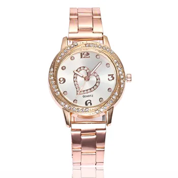 2020 dámske hodinky módne nehrdzavejúcej ocele láska srdce s ukazovateľom kolo quartz hodinky elegantné party s diamond darček ženy hodinky