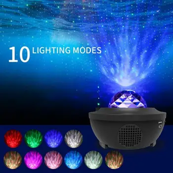 Farebné Projektorom Hviezdnej Oblohe v Noci Blueteeth USB Hlasové Ovládanie Hudobného Prehrávača detský Nočné Svetlo Romantický Galaxy Lampa Projektora
