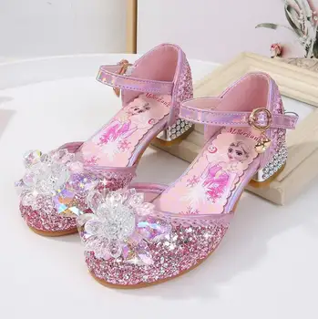 Disney detské vysokým podpätkom princezná strany topánky letné nové dievčatá sandále detské detské topánky dievčatko crystal topánky 23-36