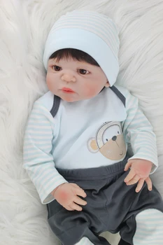 Plný Silikónové Telo Reborn Baby Doll Hračky Realisticky 55 cm Novonarodeného Chlapca Deti Bábiky Pre Deti Móda Narodeninám Kúpať Hračka