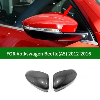 Pre Volkswagen VW Chrobák A5 2012-2016 Uhlíkových vlákien auto bočné Spätné zrkadlo pokrytie trim,chrome silver zase signál zrkadlo 2013