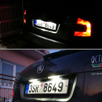 2 ks Canbus bezchybné Auto LED Licenčné Číslo Doska Svetlá Pre Škoda Octavia 1Z Roomster 5J signalizačná kontrolka Príslušenstvo Biela