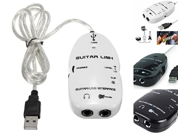 10X Veľkoobchod Gitaru, Kábel Audio Rozhranie USB Prepojenie kábel Kábel Adaptéra pre MAC/PC Nahrávanie Príslušenstvo Pre gitaristi