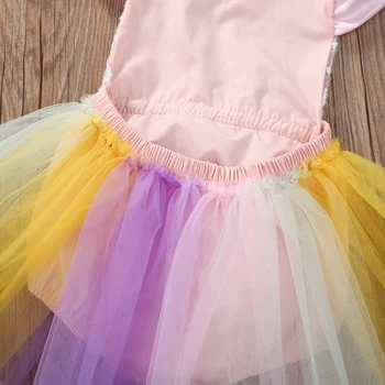 Citgeett Baby Girl Deti Čipky Flitrami Princezná Romper Šaty Strana Formálne Svadby Tutu rainbow Farebné Šaty