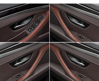 Interiér hlavné Dvere vodiča Kožené Potiahnite Rukoväť Montáž LHD 4 ks-sada pre BMW Série 5 F10 F11 F18 520i 523i 525i 528i 535i