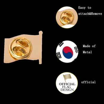 10PCS kórejský Smalt Kovové Vlajkou Krajiny, Mávali Preklopke Kolíky Odznak Brošňa Pre Oblečenie