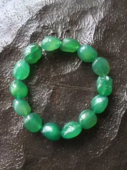 Alxa Gobi kameň veľkoobchod prírodné achát zelená achát náramok šperky zelená green jade kameň, minerály a prírodné kamene