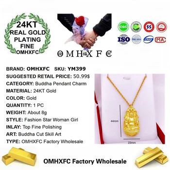 OMHXFC Šperky Veľkoobchod YM399 Európskej Módy Jemné Žena Muž Strany, Narodeninám, Svadobný Dar Buddha 24KT Zlatý Prívesok Charm