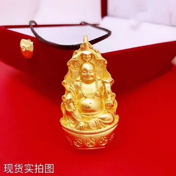 OMHXFC Šperky Veľkoobchod YM399 Európskej Módy Jemné Žena Muž Strany, Narodeninám, Svadobný Dar Buddha 24KT Zlatý Prívesok Charm