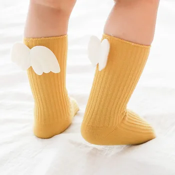 Jeseň zima roztomilý krídla Proti Sklzu deti ponožky Pre Vek 0-5Y Batoľatá Baby Deti, Dievčatá Kolená Vysoké ponožky