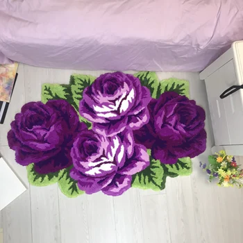 Hot predaj vzrástol hrnú koberec hrnú koberec pre obývacia izba ružová, červená, fialová 110*70 cm