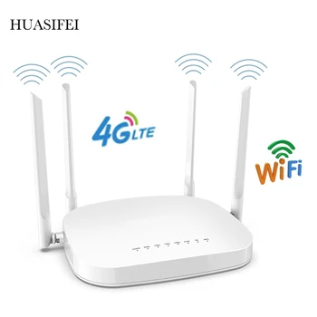 300Mbps Wifi router 4G LTE router 3G / 4G bezdrôtových CPE router, 4 s slot karty SIM 4 externé antény až 32 užívateľov, WAN / LAN