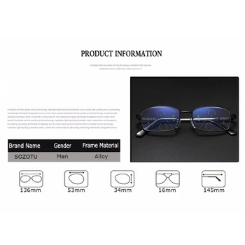 SOZOTU Multi-focal Progresívne Okuliare na Čítanie Mužov Presbyopia Okuliare Muž Okuliare Pre Vidieť Vzdialenosť&Blízkosti +2.0+2.5+3.0 YQ630