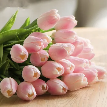 Umelá Kvetina, 31 Ks Falošné Tulipán Kvety Kytice Kvetinový Svadobné Kytice Zdobia Kvety na Svadbu Domov