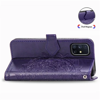 Peňaženka obal Pre Samsung Galaxy M51 Prípade Samsung M51 Kvetinový Filp Wallet PU Kožené Telefón puzdro Pre Samsung M51 Kryt Knihy 6.7 palec