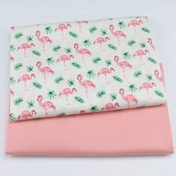Bavlnené Tkaniny Tkaniny Patchwork Tkanín Podľa Meter Tkanina Na Vyšívanie Cítil Na Vyšívanie Cartoon Flamingo 50*160cm D20
