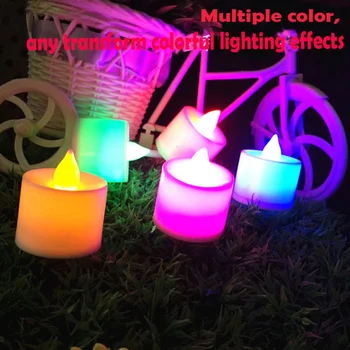 10 PC Creative LED Sviečka Multicolor Lampa Simulácia Farbu Plameňa Čaj Svetlo Domov Svadby, Narodeniny Festival Dekorácie Vianoce