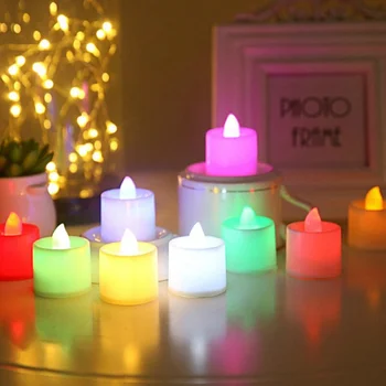 10 PC Creative LED Sviečka Multicolor Lampa Simulácia Farbu Plameňa Čaj Svetlo Domov Svadby, Narodeniny Festival Dekorácie Vianoce