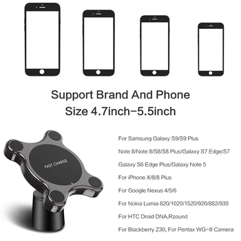 QI Bezdrôtovú Nabíjačku do Auta Magnetické Quick Phone Mount Ultra-Rýchle Qi Plnenie Pad Air Vent Mount Nabíjací Držiak Pre iPhone Samsung