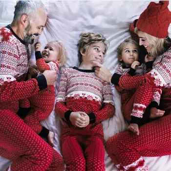 2020 Rodiny Zodpovedajúce Vianočná Vločka Pajama Nastaviť Dieťa Dieťa Dospelá Sleepwear Odev Bežné Otec, Mama Chlapec Dievča Vianočné Šaty, Oblek