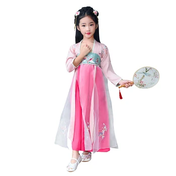 Čínske tradičné tang vyhovovali hanfu šaty dievča čínsky národný kostým víla šaty dieťa tang vyhovovali deti ľudovej zobraziť tanečné kostýmy