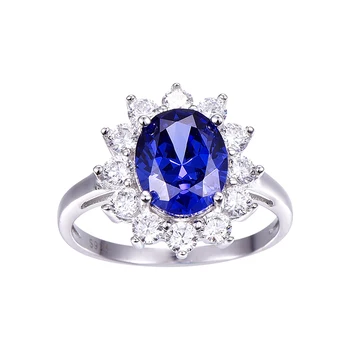 AAA+ 925 Sterling Silver Šperky Veľkoobchod Klasický Modrý Krúžok Kameň 4.4 ct Prírodné Tanzanite Prstene pre Ženy Veľkosť 925 Jemné Šperky