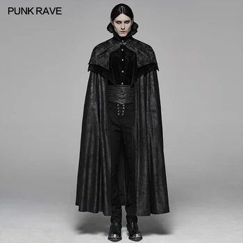 PUNK RAVE Mužov Ušľachtilý Gotický Nádherný Dlhý Plášť Veľké Lem Pekný Zimný Kabát Strany Klubu Halloween Cosplay Cape Mens Coats