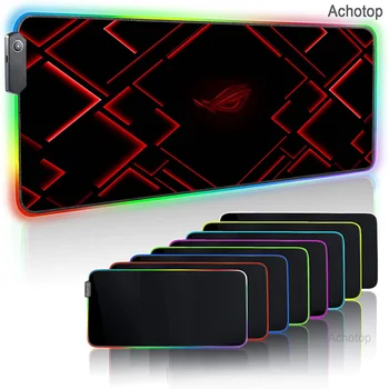 900x400mm ASUS RGB Herné Podložka pod Myš Veľké XXL Červená Farba ROG Vzor LED Osvetlenie Gamer Mousepad Počítač, písací Stôl Mat Pad Anti-slip