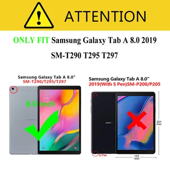 Smart PU Kožené puzdro Pre Samsung Galaxy Tab 8.0 2019 Funda póry Dreva Kryt Pre Samsung SM-T290 T295 T297 prípad tabletu+filmpen