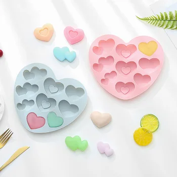 3 druhy v tvare srdca čokoláda jelly silikónové formy 3D tvare srdca puding mousse tortu formy DIY fondant cake decoration nástroj