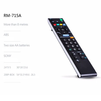 Univerzálne Náhradné Smart TV Diaľkové Ovládanie RM-715A Pre TV Sony RM-ED009 RM-ED011 RM-ED012