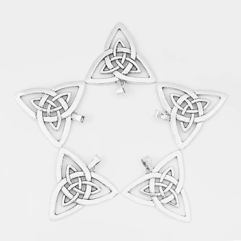 3ks Obrovský Keltic Uzol Triquetra Charms Prívesky, Šperky Zistenia 65x68mm
