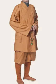 Unisex Hrubé Jeseň&Jar Budhistické shaolin monks uniformy vyhovuje arhata kung fu bojových umení oblečenie yellowgray