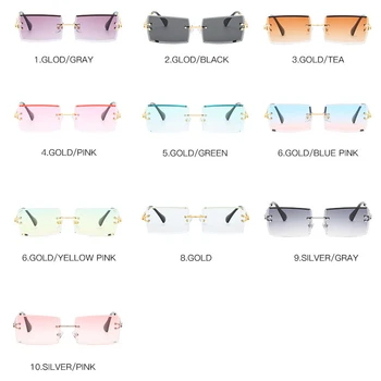 Bez obrúčok Obdĺžnik slnečné Okuliare Ženy 2020 Vintage Retro Malé Rám Značky Dizajnér Slnečné Okuliare Odtiene Pre Ženy lunettes de soleil