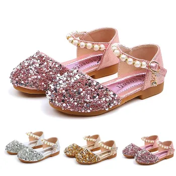 2020 nové dievčatá sandály princezná baby girl topánky Batoľa Detská Deti Pearl Bling Flitrami Jeden Princezná Topánky Sandále
