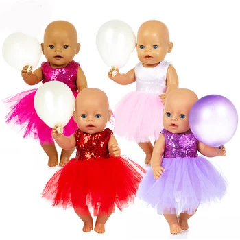 Vysoká Kvalita Lesku Šaty Oblečenie vhodné Pre narodené dieťa 43 cm Bábiky Oblečenie Bábiky, Príslušenstvo Pre 17inch Baby Doll