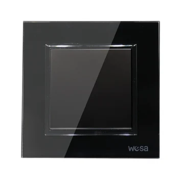 2019 Nový dizajn Normy EÚ vypínač Luxusné Sivá Crystal Tvrdeného skla, 1 Gang 1 Way Switch FB-01