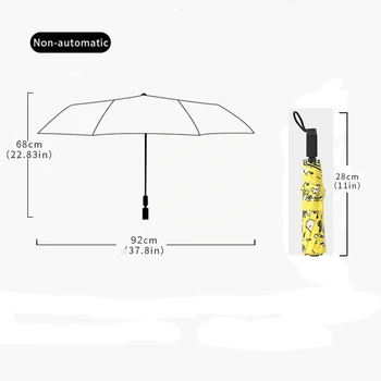 Nový pes vzor Umbrella Pocket Dáždnik Tri Skladacie Čerstvé Strana Psov Parasol Slnečný Daždivé 4 farebné Dáždniky Ženy