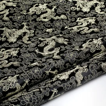 Cool Black Dragon Brocade Textílie 50x72cm Žakárové Odevy, Šaty, Kostýmy patchwork tkaniny Čalúnenie Nábytku Materil Opony