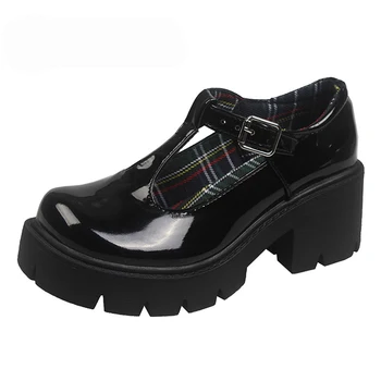 Móda Mary Jane Topánky Pre Ženy Ploché Bežné PU Kožené Balet Ženy Platforma Topánky 2021 Jar Čierne Topánky Pohodlie Soft Topánky